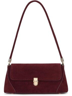 Women's Suede Wine red Vintage Handbag Classic Small Purse Hobo Shoulder Bags